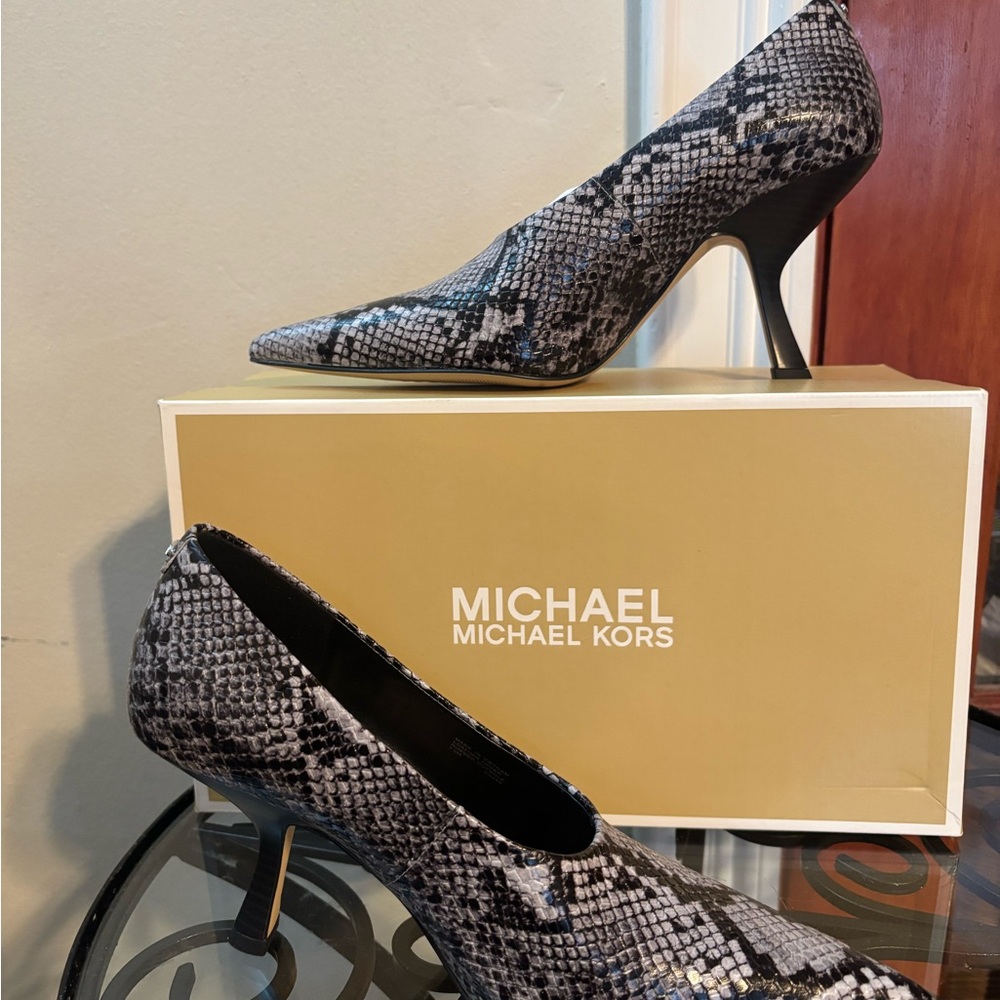 Michael Kors Gray Snake Print Heels